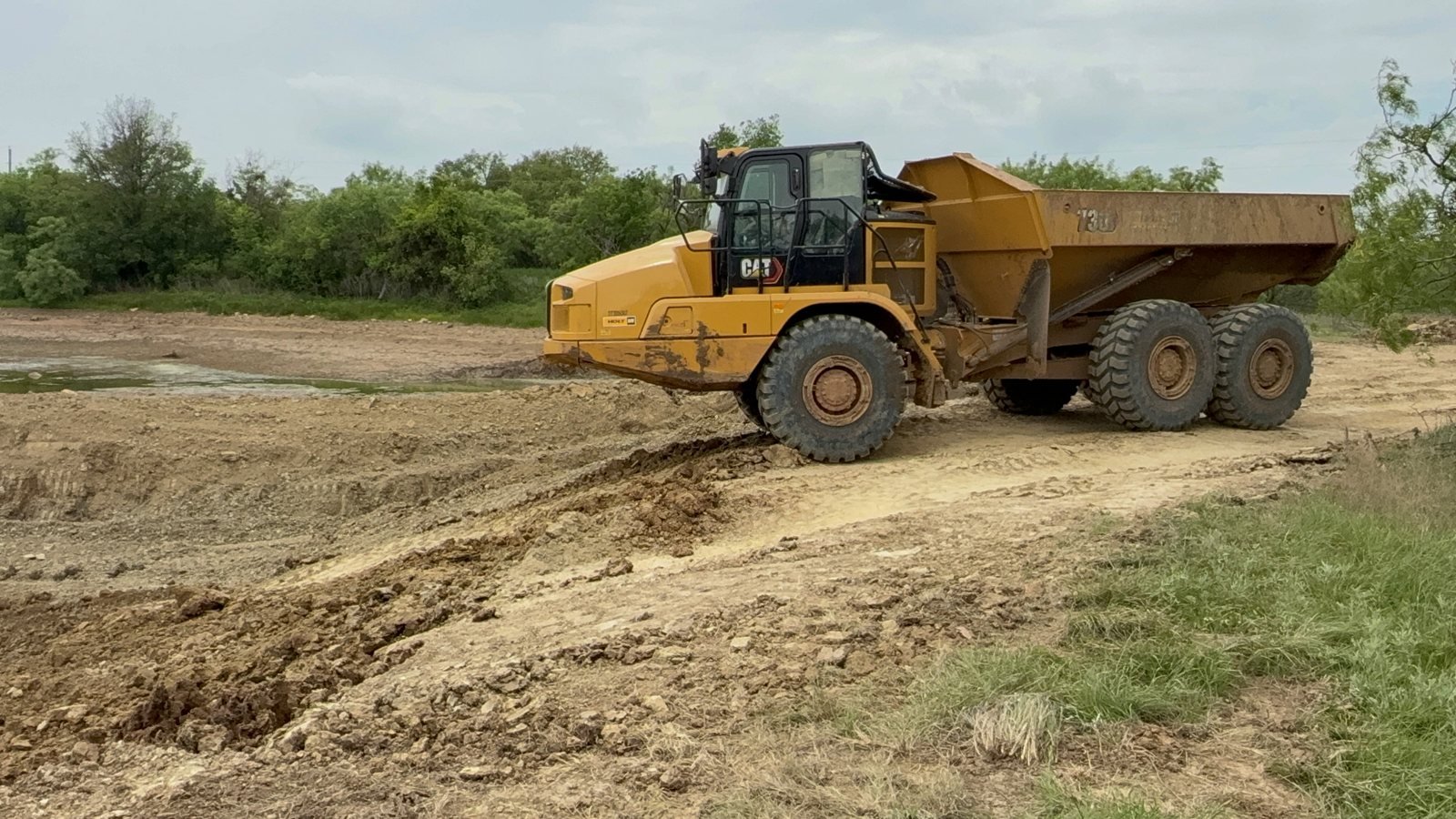Haul truck during site work on the current barndo build